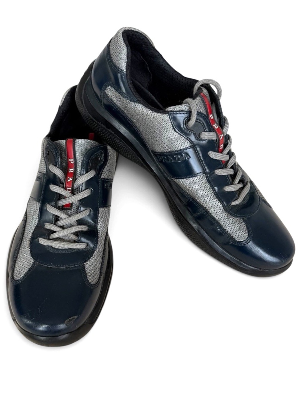 Prada Sneakers Men’s 8.5 US 9.5 America’s Cup Linea Rossa Leather Mesh READ